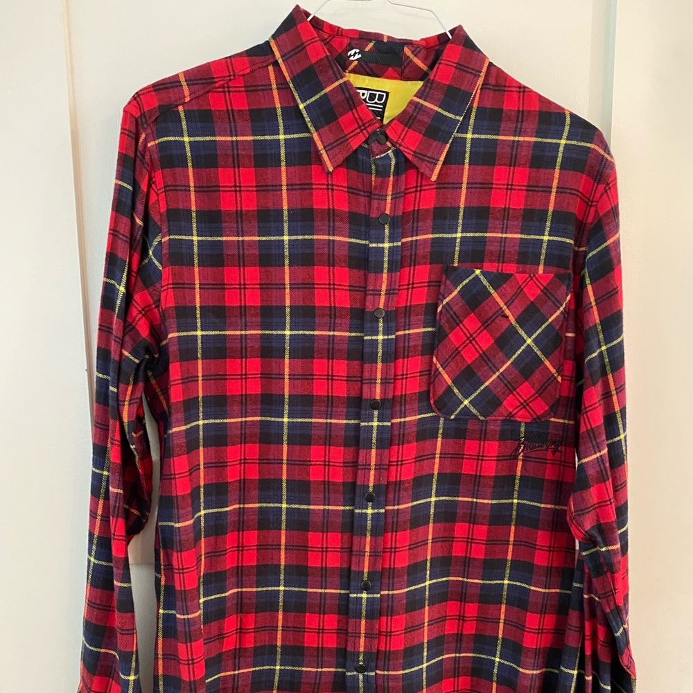 Billabong | Flannel | Red | Large | Snap Button